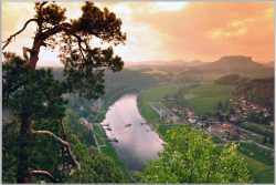 image LAND Bild mit Rahmen Flussbiegung  | Schubiger Möbel