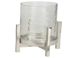 Decofinder Windlicht Hadir, Aluguss mit Glas, D: 16 cm  | Schubiger Möbel