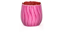 Decofinder Windlicht Welle Pink H: 10 cm Rosa | Schubiger Möbel