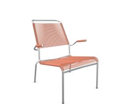 Schaffner Spaghetti-Lounger Säntis mit Lehne / Hochlehner Feuerverzinkt Braun | Schubiger Möbel