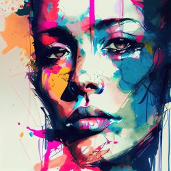 image LAND Canvas Graffiti Schönheit in Pink  | Schubiger Möbel