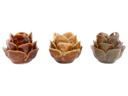 Decofinder Kerzenständer Keramik, 3 Farben Sortiert H: 6 cm  | Schubiger Möbel