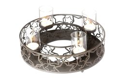 Gilde Kerzenleuchter Stars, Metall, Braun D: 41 cm  | Schubiger Möbel