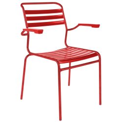 Schaffner Lättli-Stuhl Säntis mit Armlehnen Rot | Schubiger Möbel