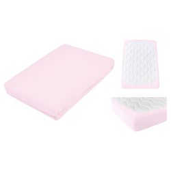 Living Home - Topper Elastic Jersey Fixleintuch Topper, 90 x 200 cm, Rosa