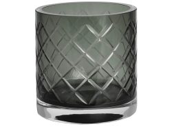 Kaheku Zylinder Schliff Smoke H: 12 cm  | Schubiger Möbel