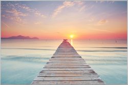 image LAND Bild mit Rahmen Steg Bei Sonnenuntergang  | Schubiger Möbel