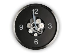 Gilde Uhr Gear Schwarz-Siber H: 35 cm  | Schubiger Möbel