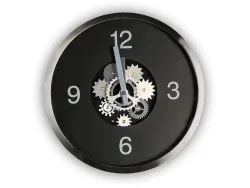Gilde Uhr Gear Schwarz-Siber H: 35 cm  | Schubiger Möbel