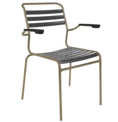 Schaffner Lättli-Stuhl Säntis mit Armlehnen Grau | Schubiger Möbel