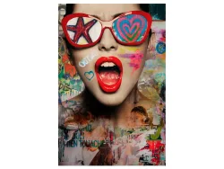image LAND Digitaldruck auf Glas Street Art Sunglasses  | Schubiger Möbel