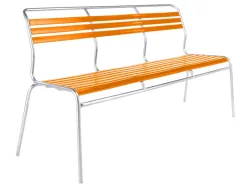 Schaffner Lättli-3er-Bank Säntis Feuerverzinkt Orange | Schubiger Möbel