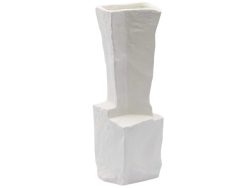 Edg Vase Kantig Matt Weiss H: 30 cm  | Schubiger Möbel