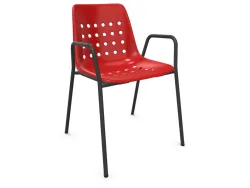 Schaffner Schalen-Stuhl Bermuda mit Armlehne Rot | Schubiger Möbel