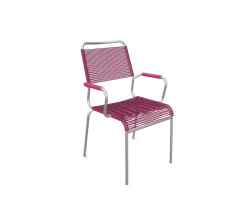Schaffner Spaghetti-Stuhl Rigi mit Armlehnen Feuerverzinkt Rosa | Schubiger Möbel