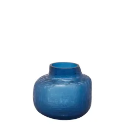 Edg Vase Trame Glas Blau H: 20 cm  | Schubiger Möbel