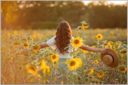 image LAND Bild mit Rahmen Mädchen im Sonnenblumenfeld  | Schubiger Möbel