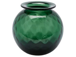 Edg Vase Optisches Glas Flaschengrün H: 19 cm  | Schubiger Möbel