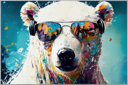 image LAND Bild mit Rahmen Cooler Eisbär  | Schubiger Möbel