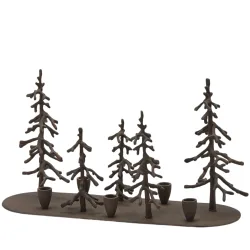 Edg Kerzenständer Waldlandschaft Metall Braun H: 28 cm  | Schubiger Möbel