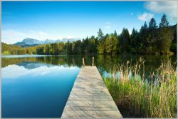 image LAND Bild mit Rahmen Steg im Bergsee  | Schubiger Möbel