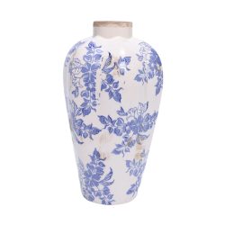 Decofinder Vase Jona Keramik Blau Weiss Weiss | Schubiger Möbel