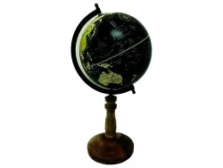Decofinder Objekt Globus Auf Fuss Schwarz Natur H: 40 cm  | Schubiger Möbel