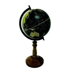 Decofinder Objekt Globus Auf Fuss Schwarz Natur H: 40 cm  | Schubiger Möbel