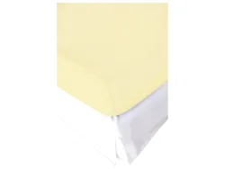 Living Home - Topper Elastic Jersey Fixleintuch Topper, 90 x 200 cm, Vanilla