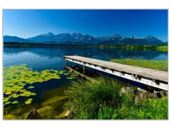 image LAND Bild mit Rahmen Bergsee mit Steg  | Schubiger Möbel