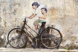 image LAND Alubild Street Art mit Fahrrad  | Schubiger Möbel