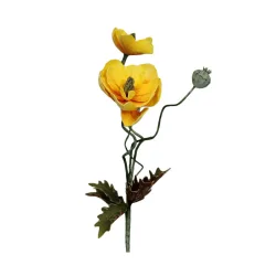 Decofinder Kunstblumen Mohnblume, Gelb  | Schubiger Möbel
