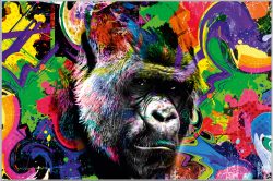 image LAND Bild mit Rahmen Pop Art Gorilla  | Schubiger Möbel