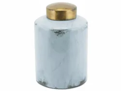Abhika Gefäss Antik Optik mit Gold Deckel H: 30 cm  | Schubiger Möbel
