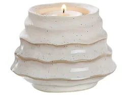 Gilde Windlicht Granito Weiss Stonelook H: 8 cm Weiss | Schubiger Möbel