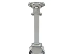 Abhika Kerzenständer Kristallglas Grau H: 29 cm  | Schubiger Möbel