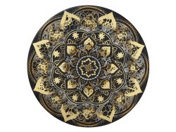 Gilde Wandschmuck Opulento Schwarz Gold D: 100 cm Gelb | Schubiger Möbel