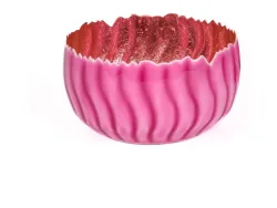 Decofinder Windlicht Welle Pink H: 8 cm Rosa | Schubiger Möbel