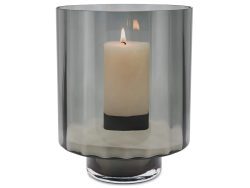 Abhika Windlicht Rauchglas H: 35 cm  | Schubiger Möbel