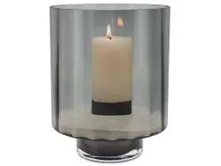 Abhika Windlicht Rauchglas H: 35 cm  | Schubiger Möbel