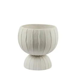 Edg Vase Abgerundet mit Fuss Weiss H: 35 cm  | Schubiger Möbel