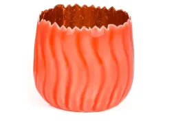 Decofinder Windlicht Welle Orange H: 10 cm Orange | Schubiger Möbel