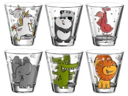 Alltron Trinkglas Für Kinder Bambini Tiermotiv 215 ml, 6 Stück Transparent | Schubiger Möbel