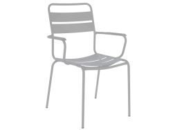 Schaffner Metall-Lattenstuhl Glarus mit Armlehne Weiss | Schubiger Möbel