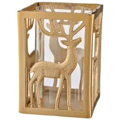 Gasper Windlicht Hirschmotiv, Gold  | Schubiger Möbel
