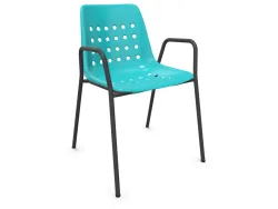 Schaffner Schalen-Stuhl Bermuda mit Armlehne Blau | Schubiger Möbel