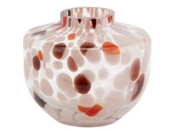 Edg Vase Glas Getupft Rosa H: 12 cm  | Schubiger Möbel