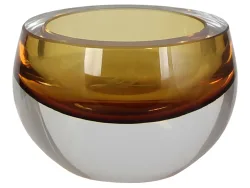 Kaheku Windlicht Olson, Amber-Glänzend H: 7 cm Orange | Schubiger Möbel