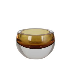 Kaheku Windlicht Olson, Amber-Glänzend H: 7 cm Orange | Schubiger Möbel