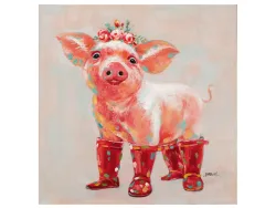 image LAND Bild Schweinchen mit Roten Stiefeln  | Schubiger Möbel